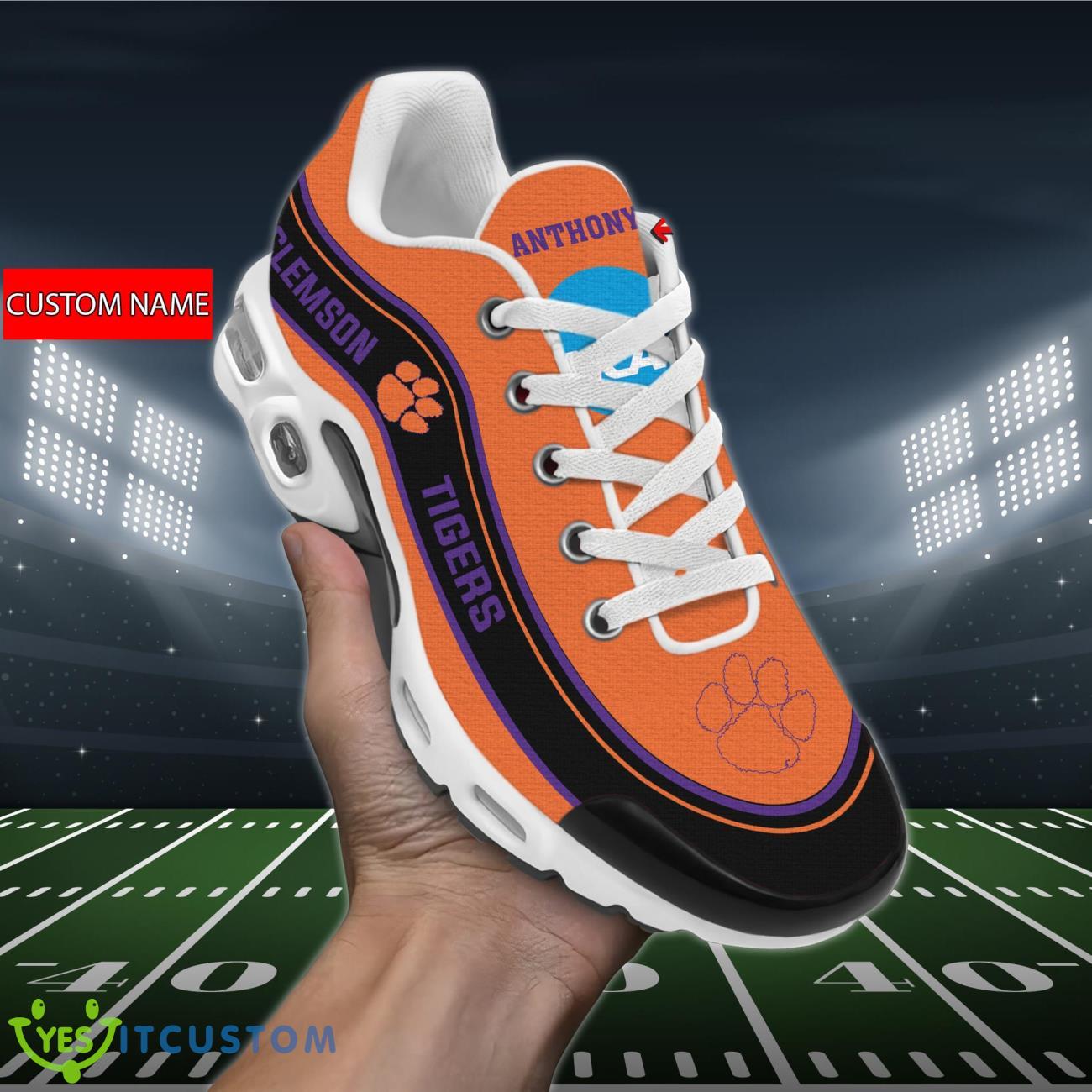 clemson tigers ncaa air cushion sports shoes custom name for fans