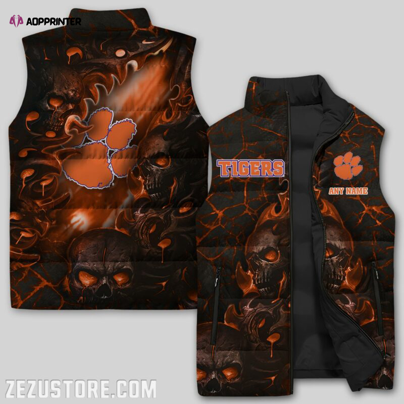 clemson tigers sleeveless puffer jacket custom for fans gifts