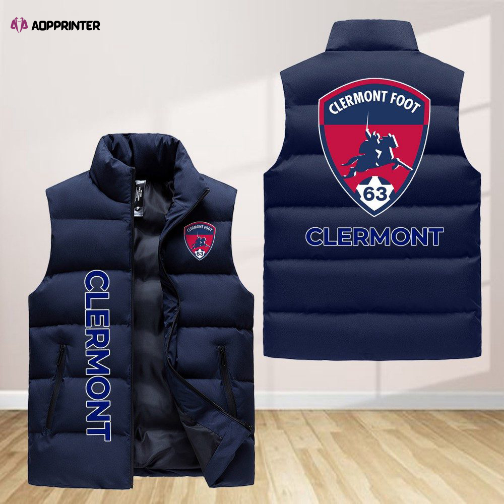 clermont foot auvergne 63 sleeveless puffer jacket custom for fans gifts