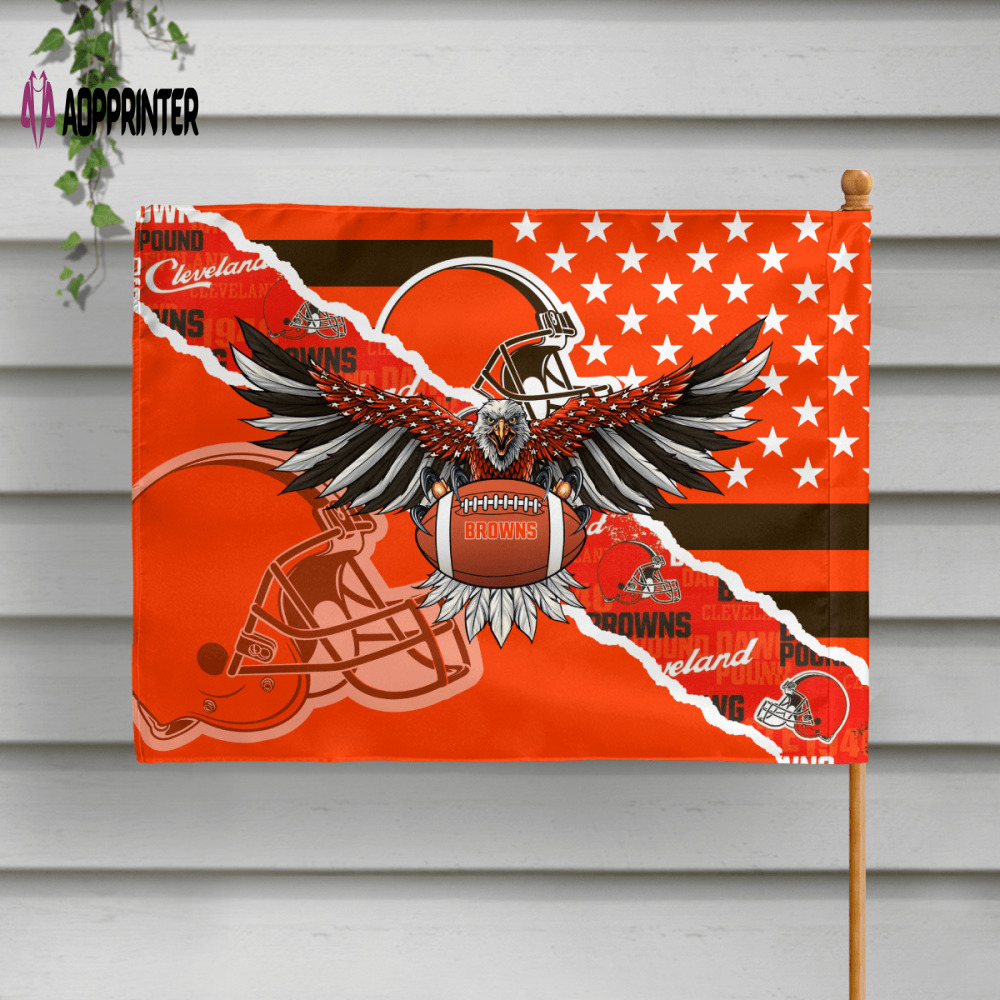 cleveland browns american landscape house flag