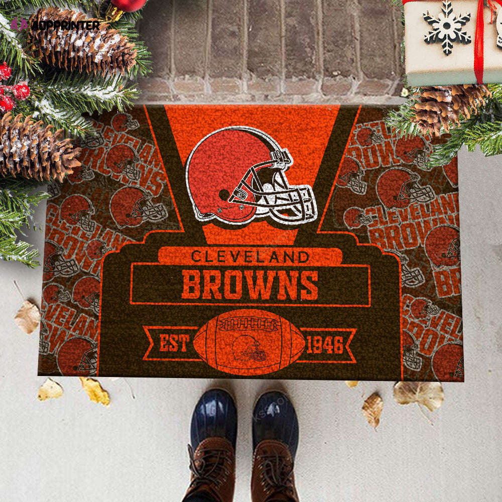 cleveland browns doormat best gift for home decoration