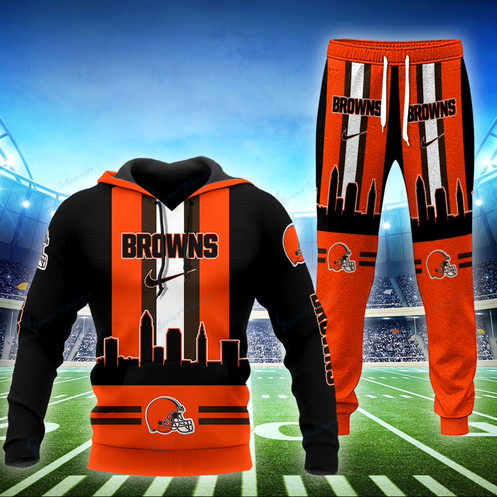 cleveland browns hoodie and jogger set bg844 e4esj