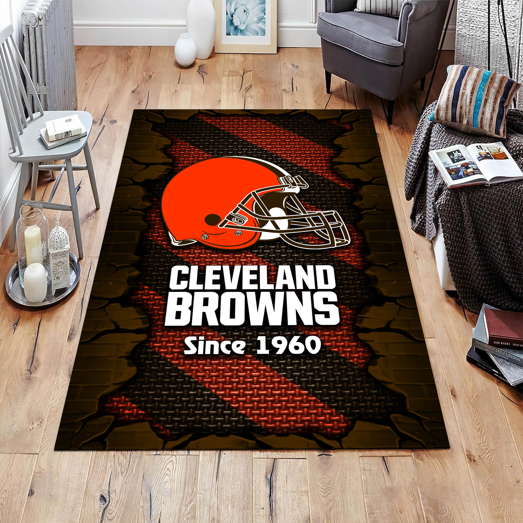 cleveland browns living room rug football team living room rug football fan gifts ehivm 54132 hl2c0