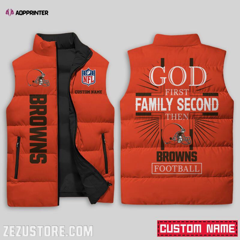 cleveland browns nfl sleeveless puffer jacket custom for fans gifts 6