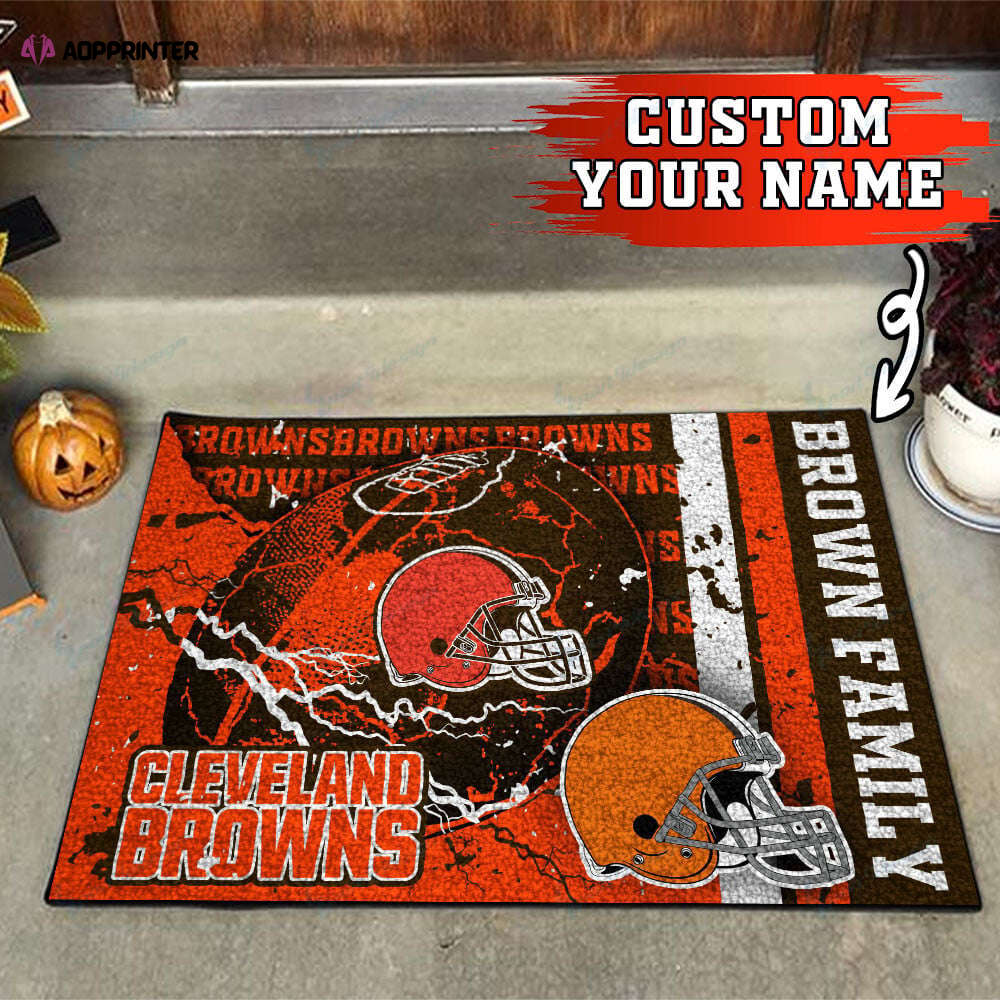 cleveland browns personalized doormat gift for home decor