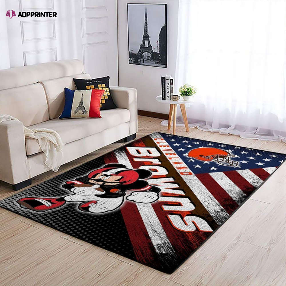 cleveland browns rug living room floor decor fan gifts 104