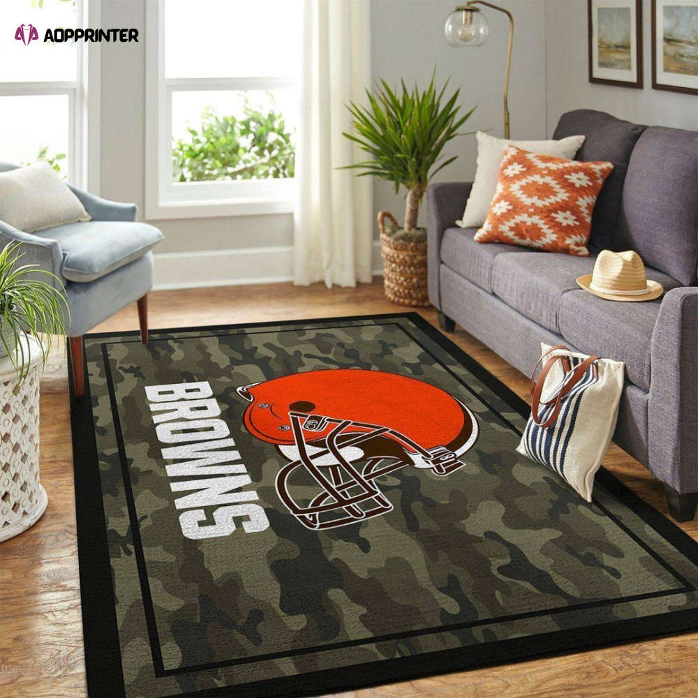 cleveland browns rug living room floor decor fan gifts 107