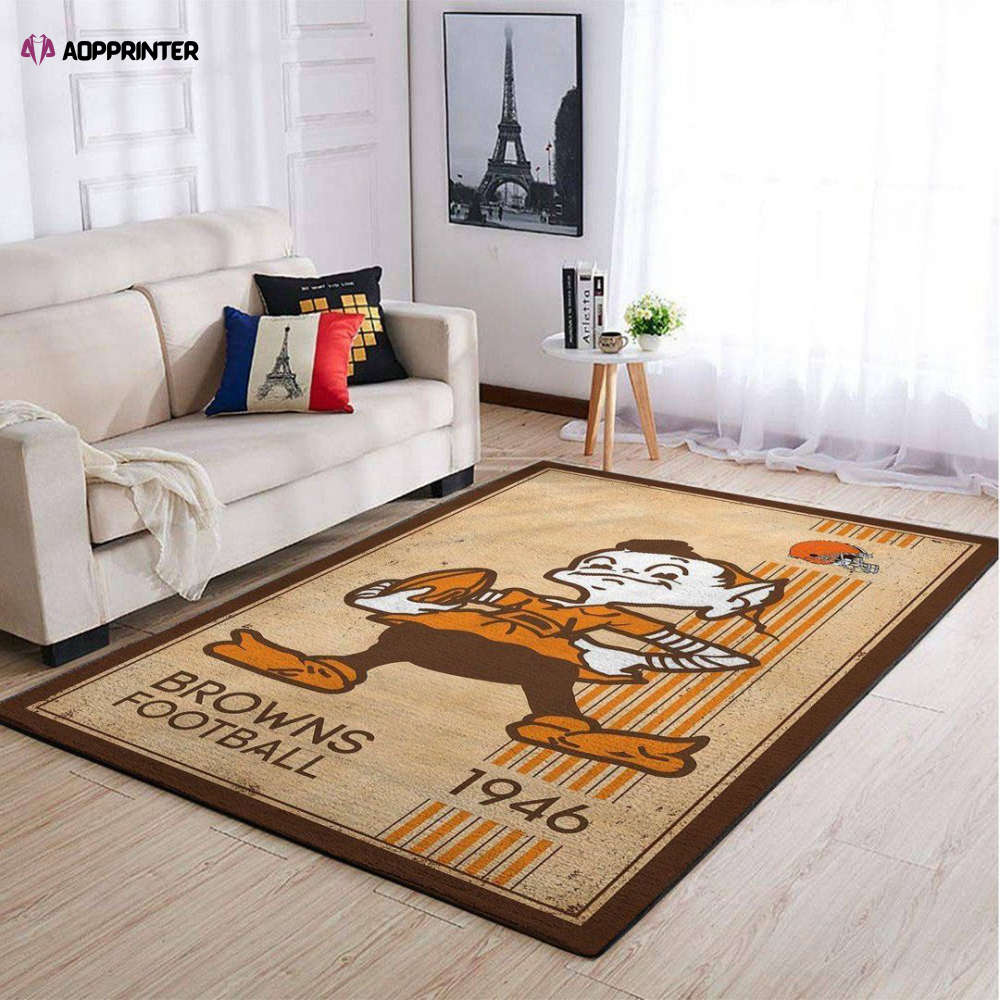 cleveland browns rug living room floor decor fan gifts 113