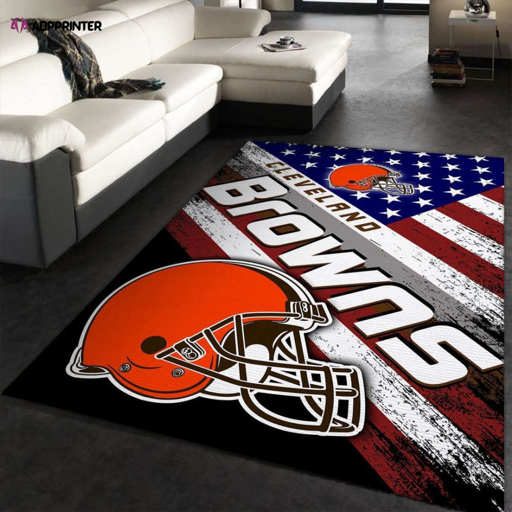 cleveland browns rug living room floor decor fan gifts 119