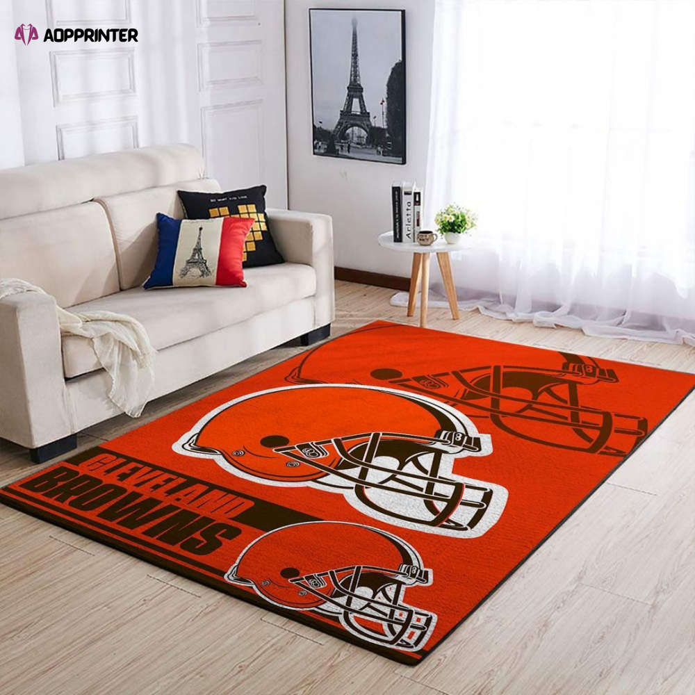 cleveland browns rug living room floor decor fan gifts 136