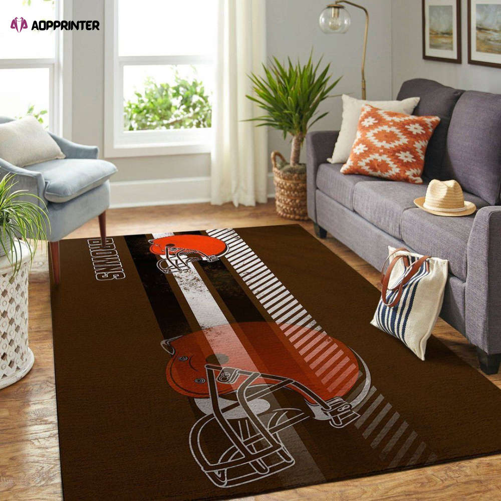 cleveland browns rug living room floor decor fan gifts 139