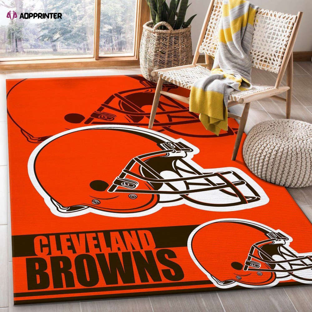 cleveland browns rug living room floor decor fan gifts 145