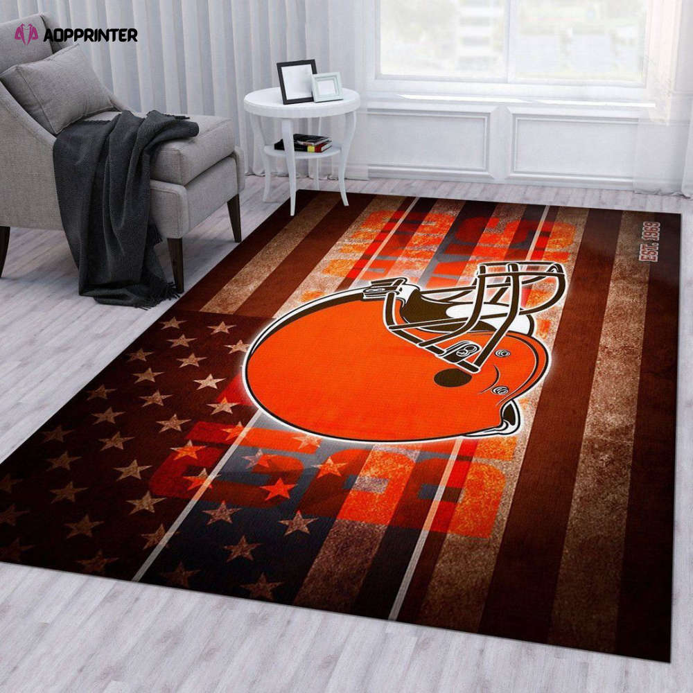 cleveland browns rug living room floor decor fan gifts 154