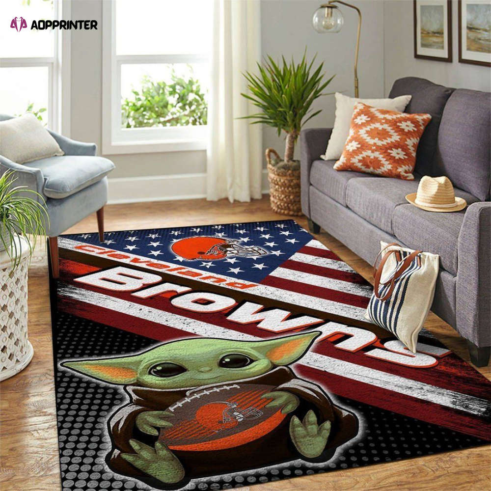 cleveland browns rug living room floor decor fan gifts 172