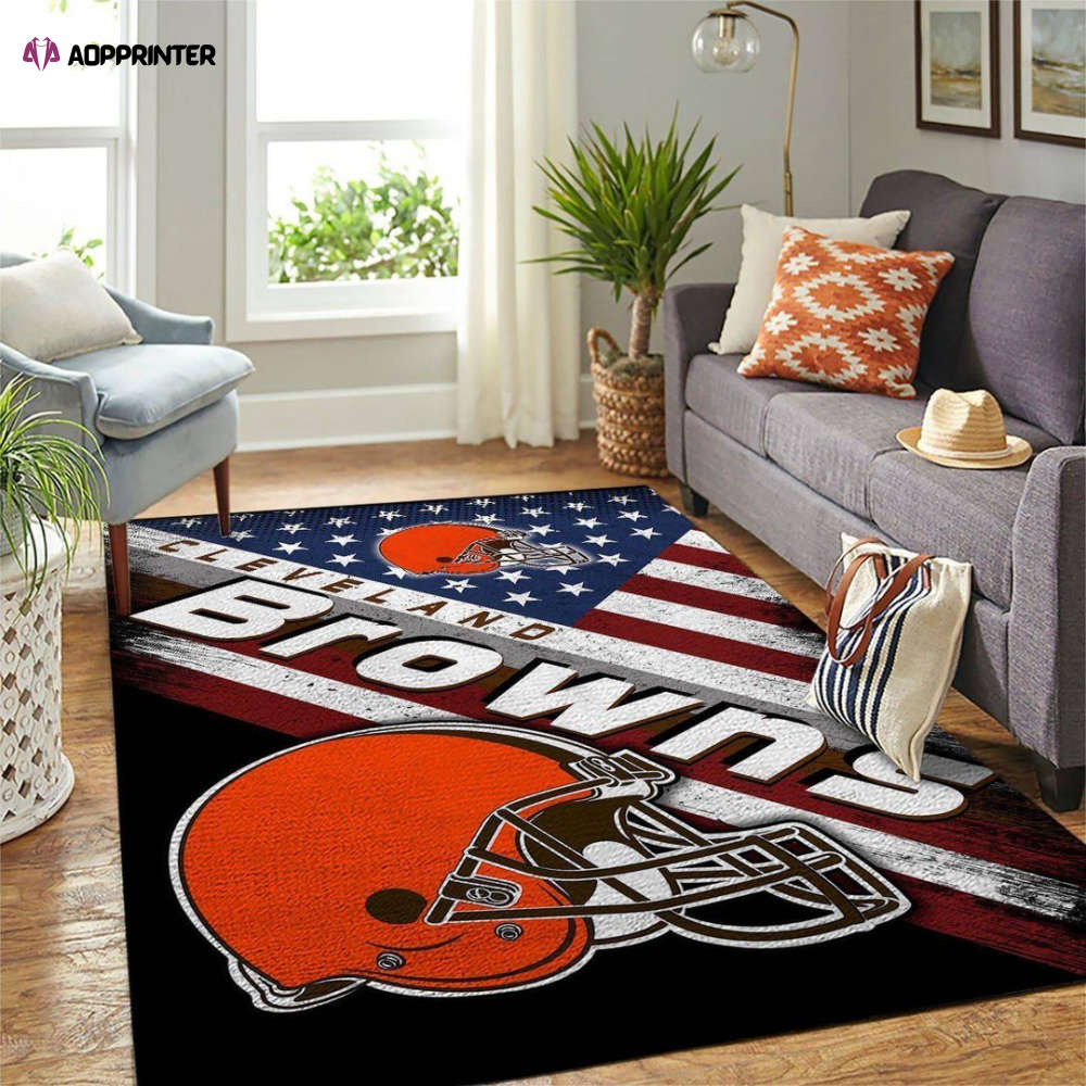 cleveland browns rug living room floor decor fan gifts 25