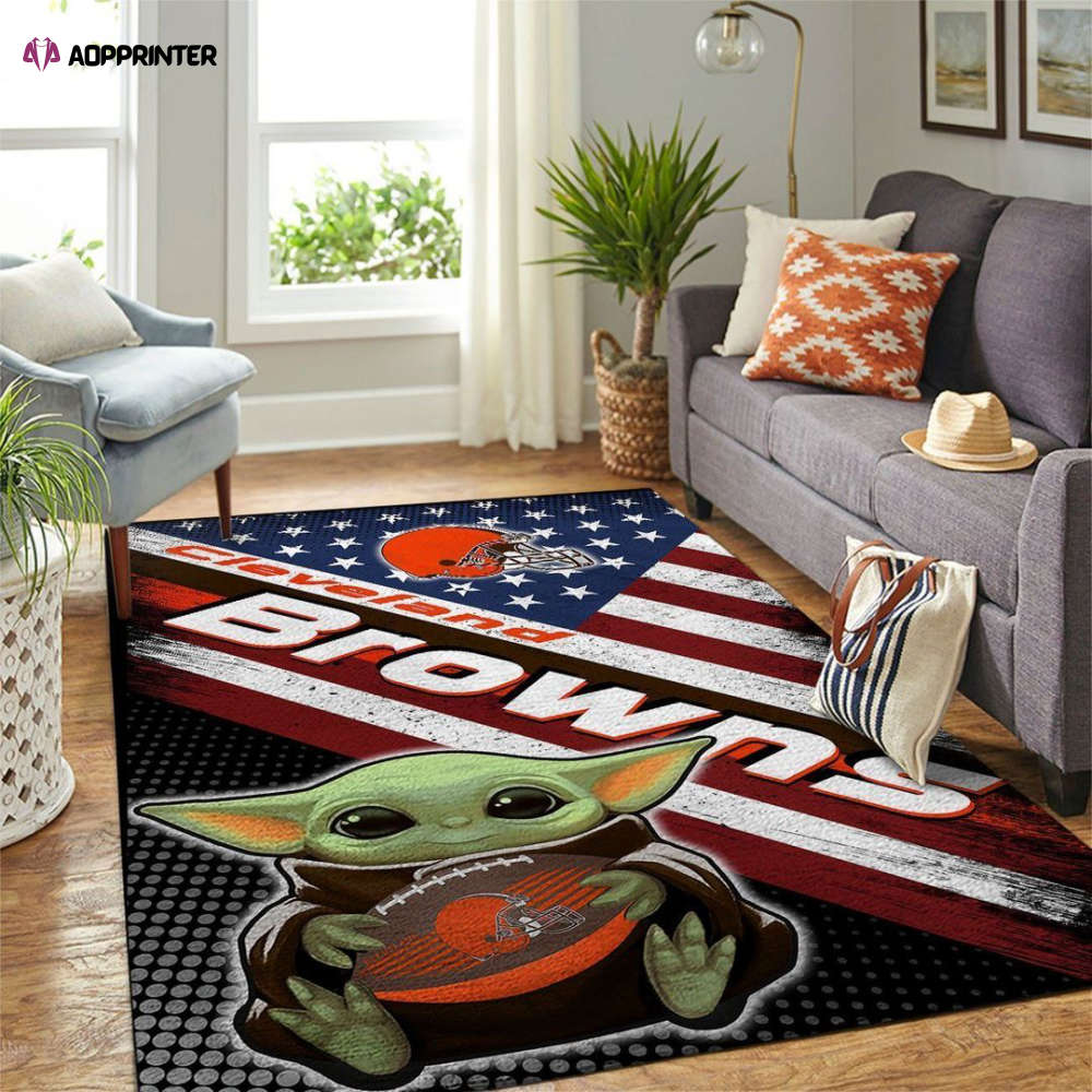 cleveland browns rug living room floor decor fan gifts 33