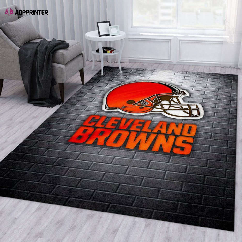 cleveland browns rug living room floor decor fan gifts 36