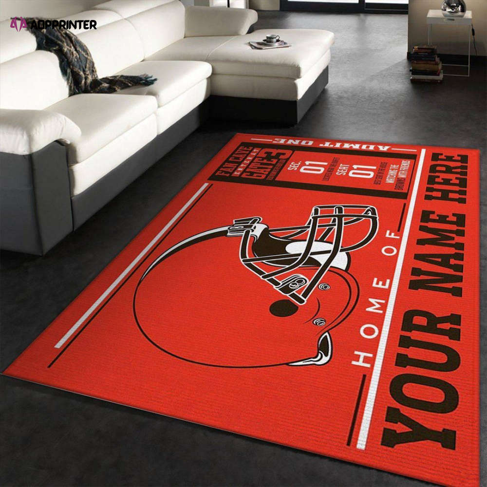 cleveland browns rug living room floor decor fan gifts 90