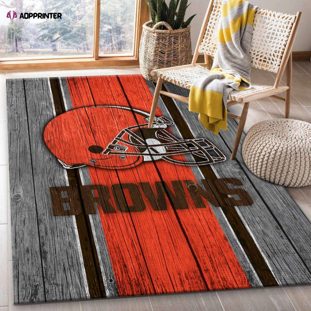 cleveland browns rug living room floor decor fan gifts