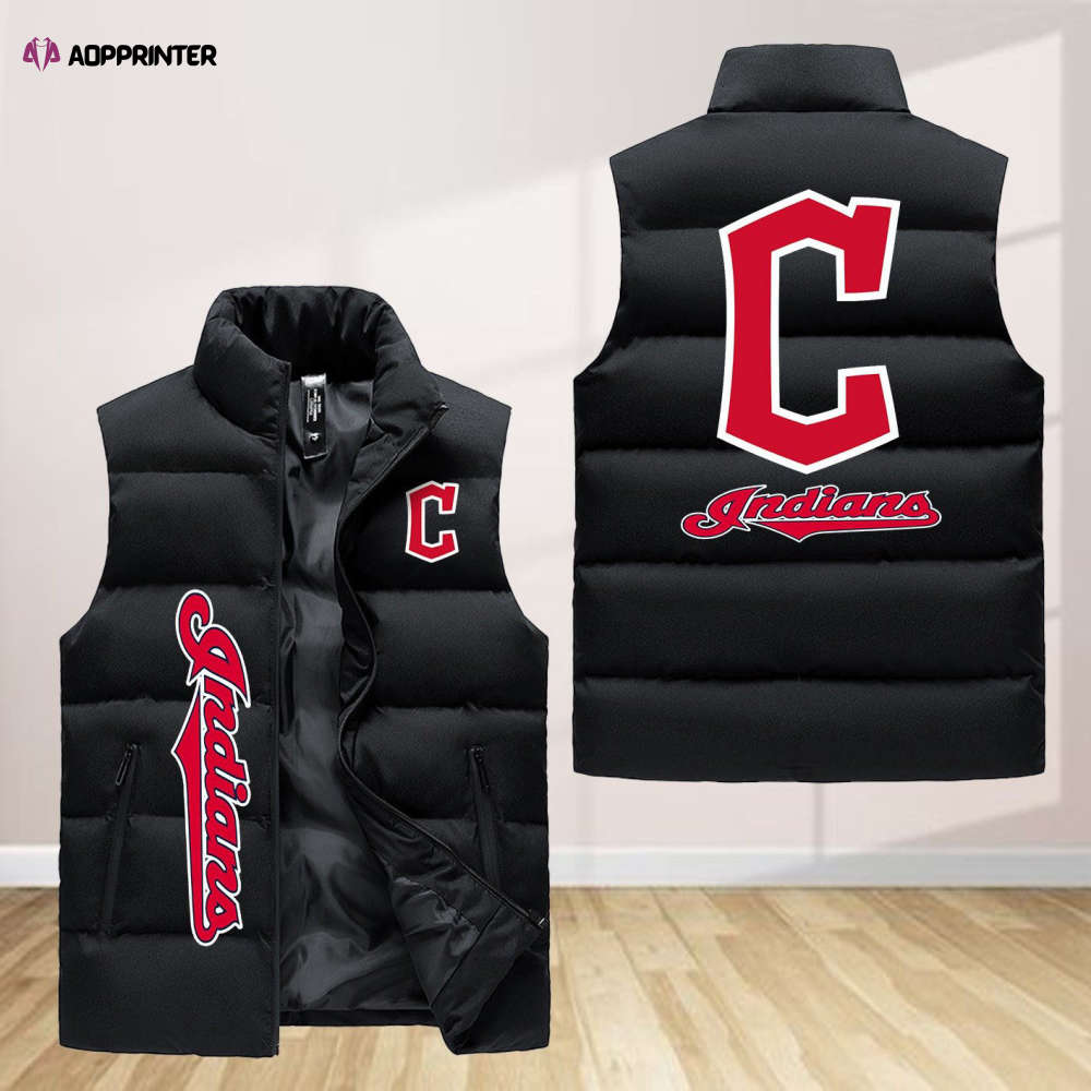 cleveland indians sleeveless puffer jacket custom for fans spj0380