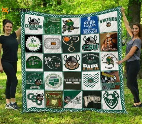 cleveland state quilt blanket for fans home decor gift 500x436 1