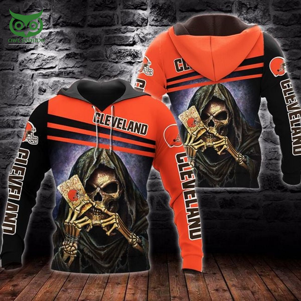 cleveland tigers death skull nfl championship 3d hoodie 1 pCWA2