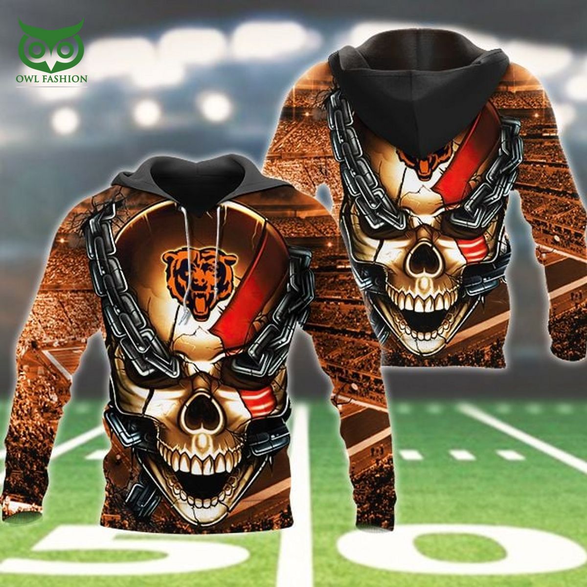 cleveland tigers skull nfl football league champions 3d hoodie 1 8HmLs