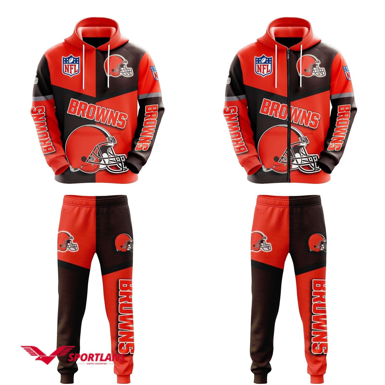 cleveland browns nfl personalized combo hoodie2C zip hoodie and joggers for nfl fans tmhj22011008 u78gm0ocr1