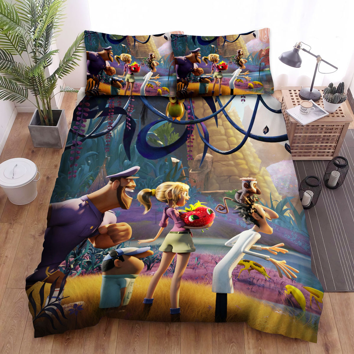 cloudy with a chance of meatballs 2 at food island bed sheets spread duvet cover bedding sets sjszb