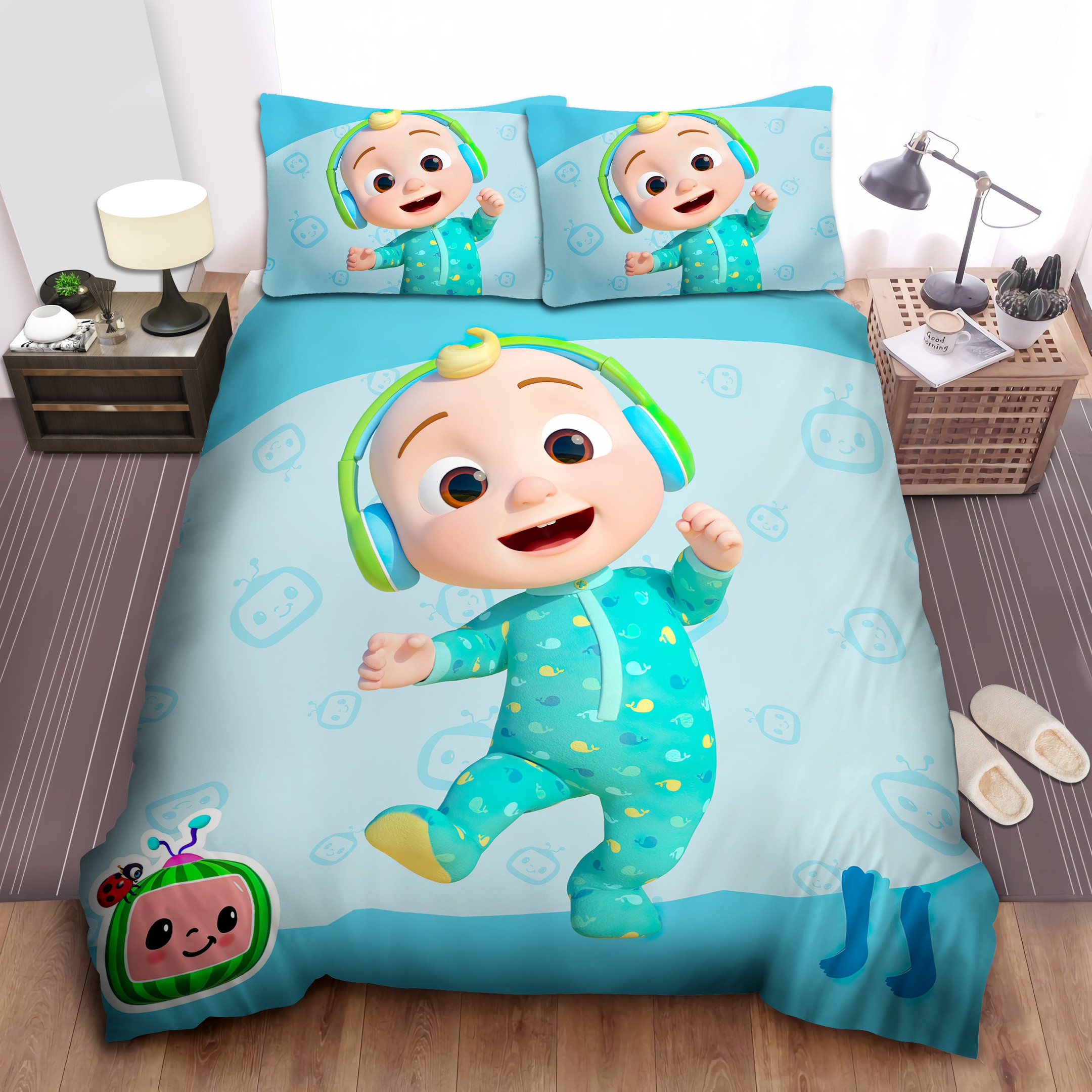 cocomelon jj pajama inspired comforter duvet cover bed sheets bedding sets wfwbe