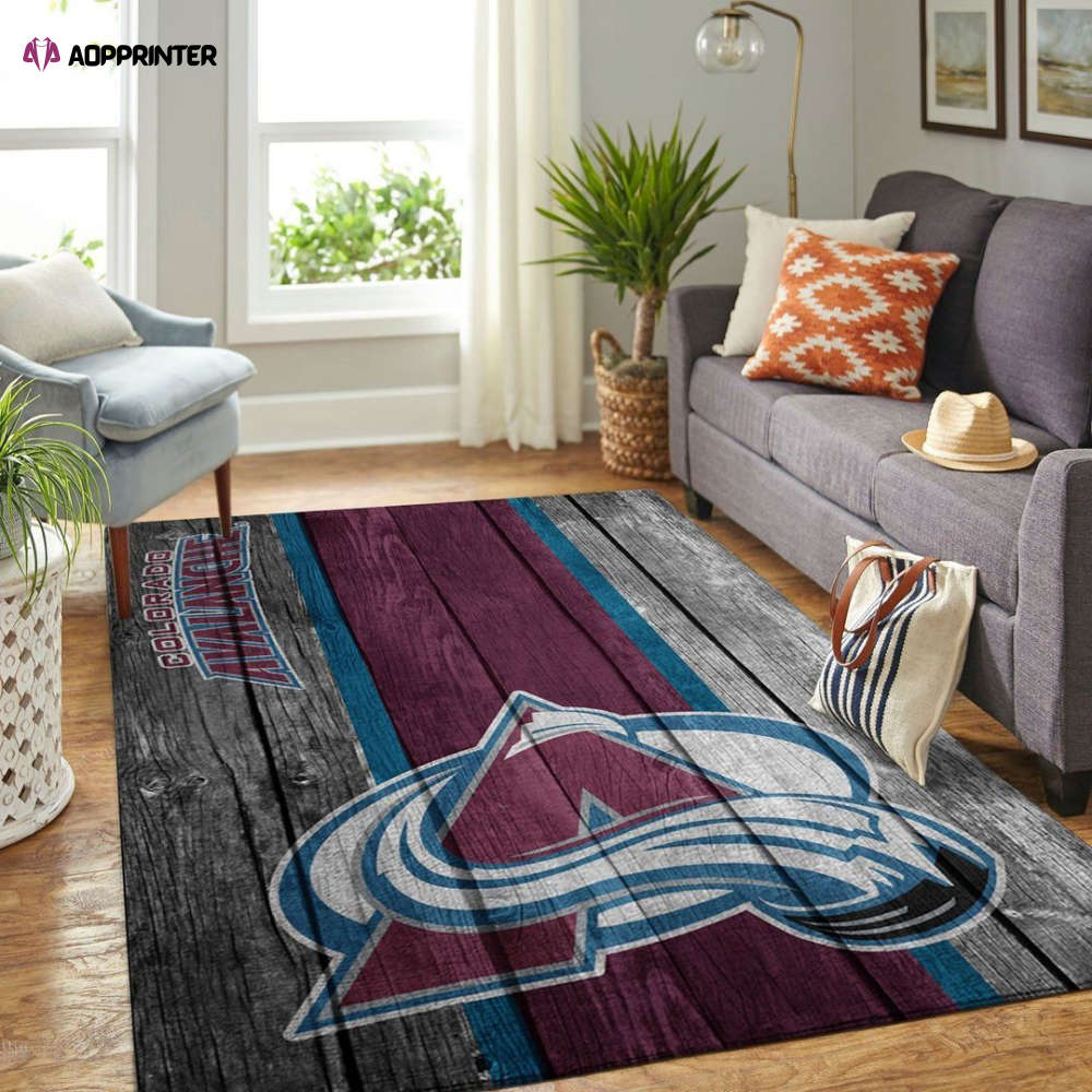 colorado avalanche rug living room floor decor fan gifts 15