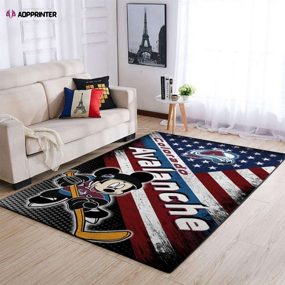 colorado avalanche rug living room floor decor fan gifts 18