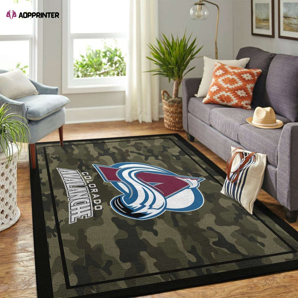 colorado avalanche rug living room floor decor fan gifts 21