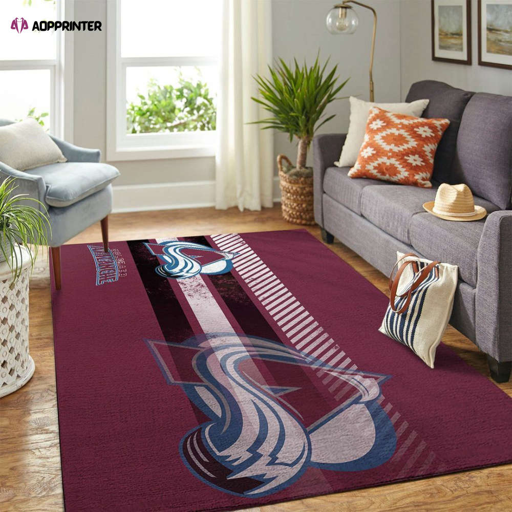 colorado avalanche rug living room floor decor fan gifts 24