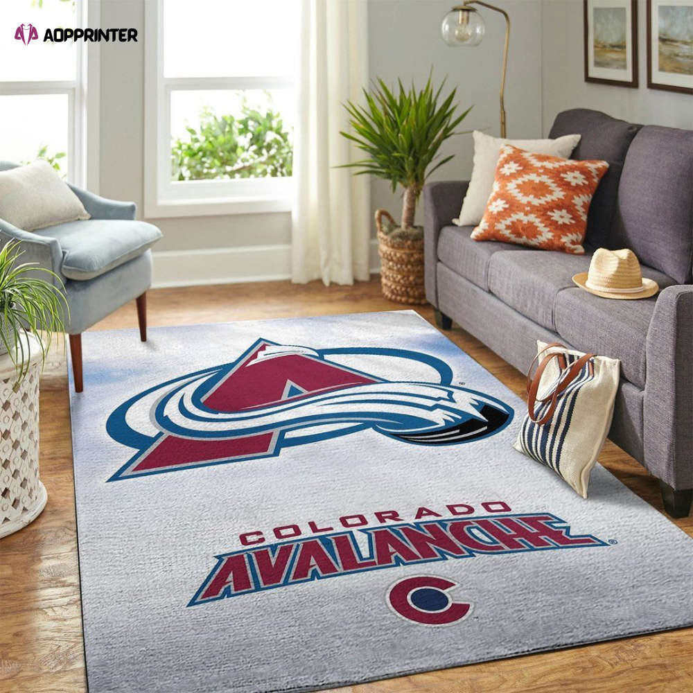 colorado avalanche rug living room floor decor fan gifts 27