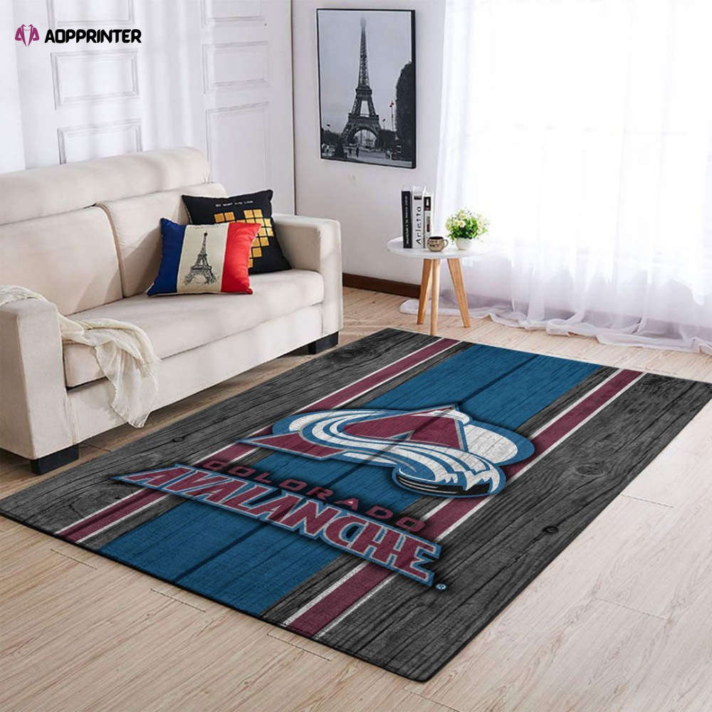 colorado avalanche rug living room floor decor fan gifts 9