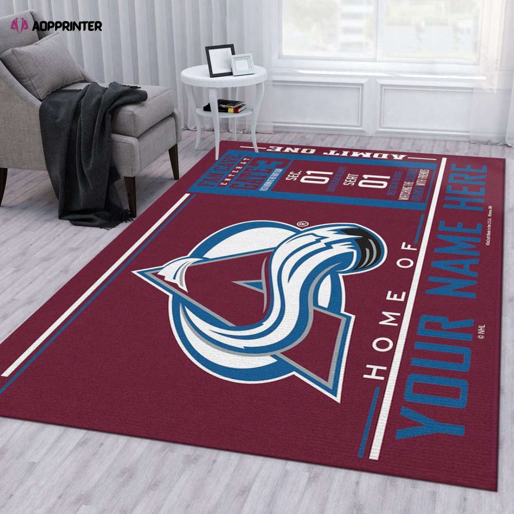 colorado avalanche rug living room floor decor fan gifts