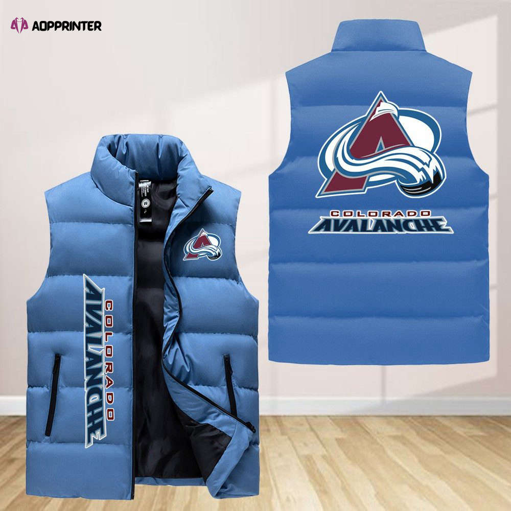 colorado avalanche sleeveless puffer jacket custom for fans spj0522