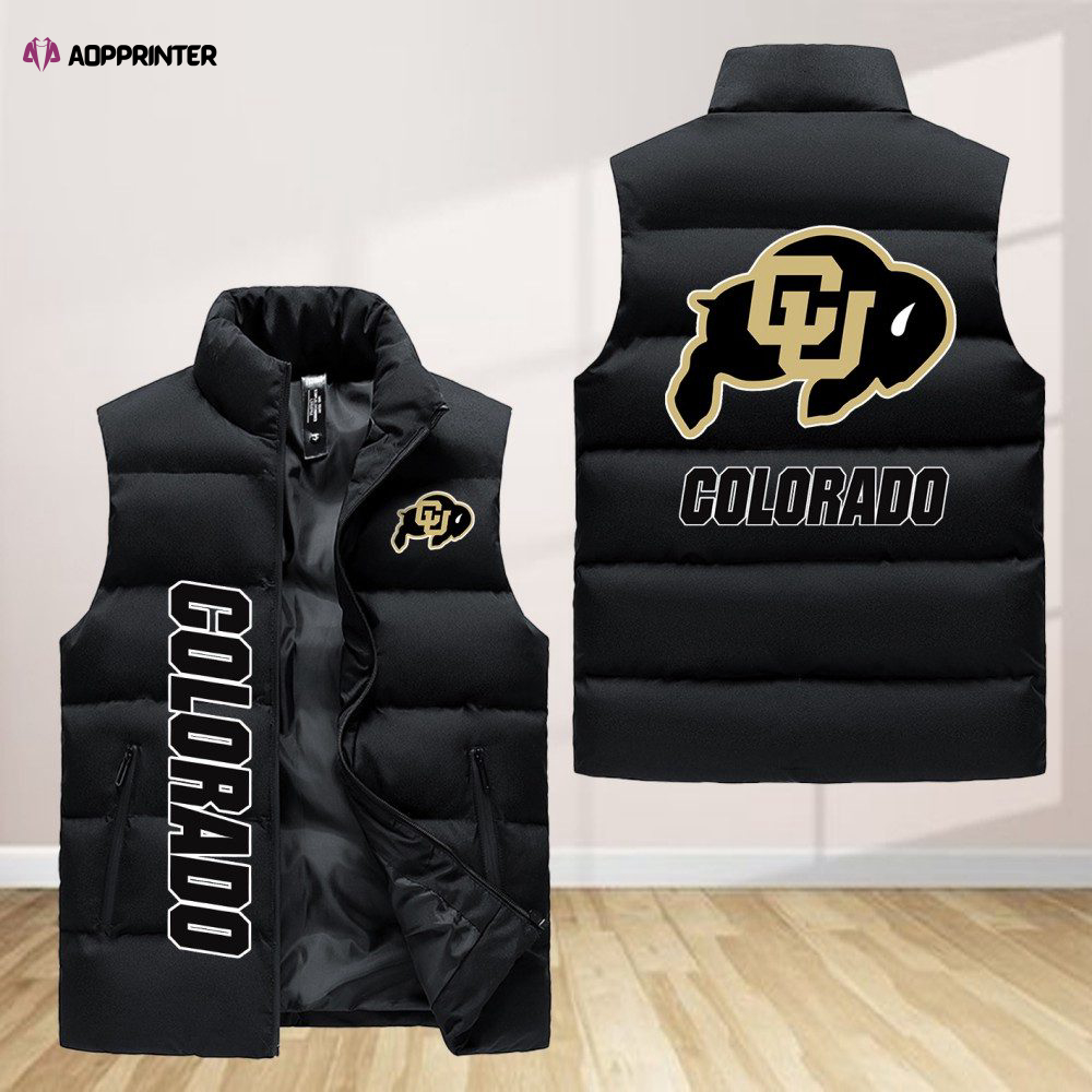 colorado buffaloes sleeveless puffer jacket custom for fans gifts