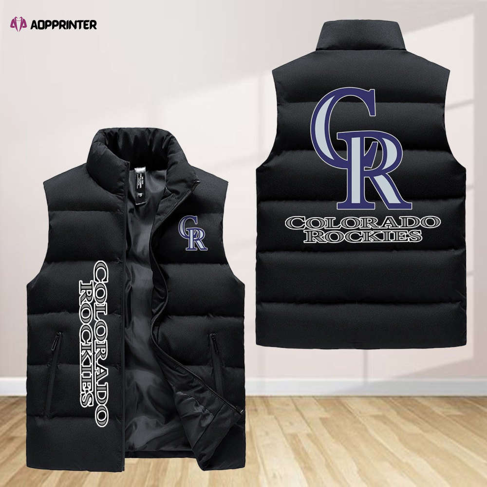 colorado rockies sleeveless puffer jacket custom for fans spj0375