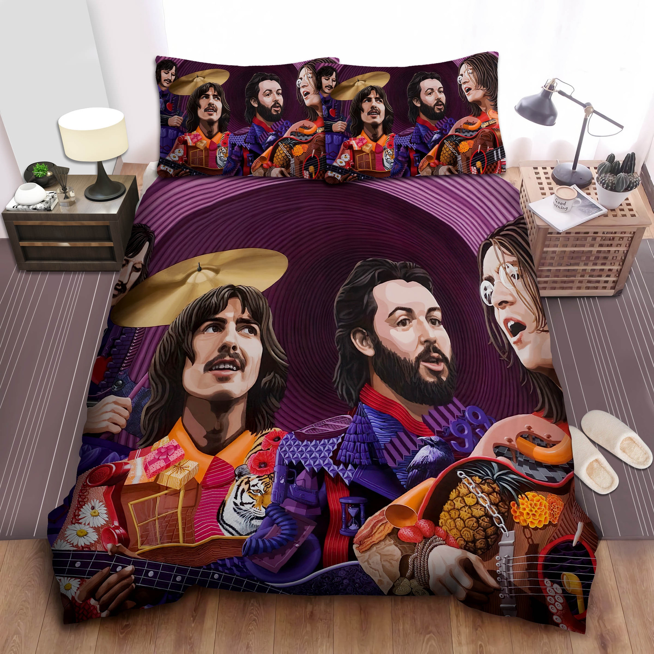 colorful costume artwork bedding sets the beatles duvet cover bed sheet spread ogzaf