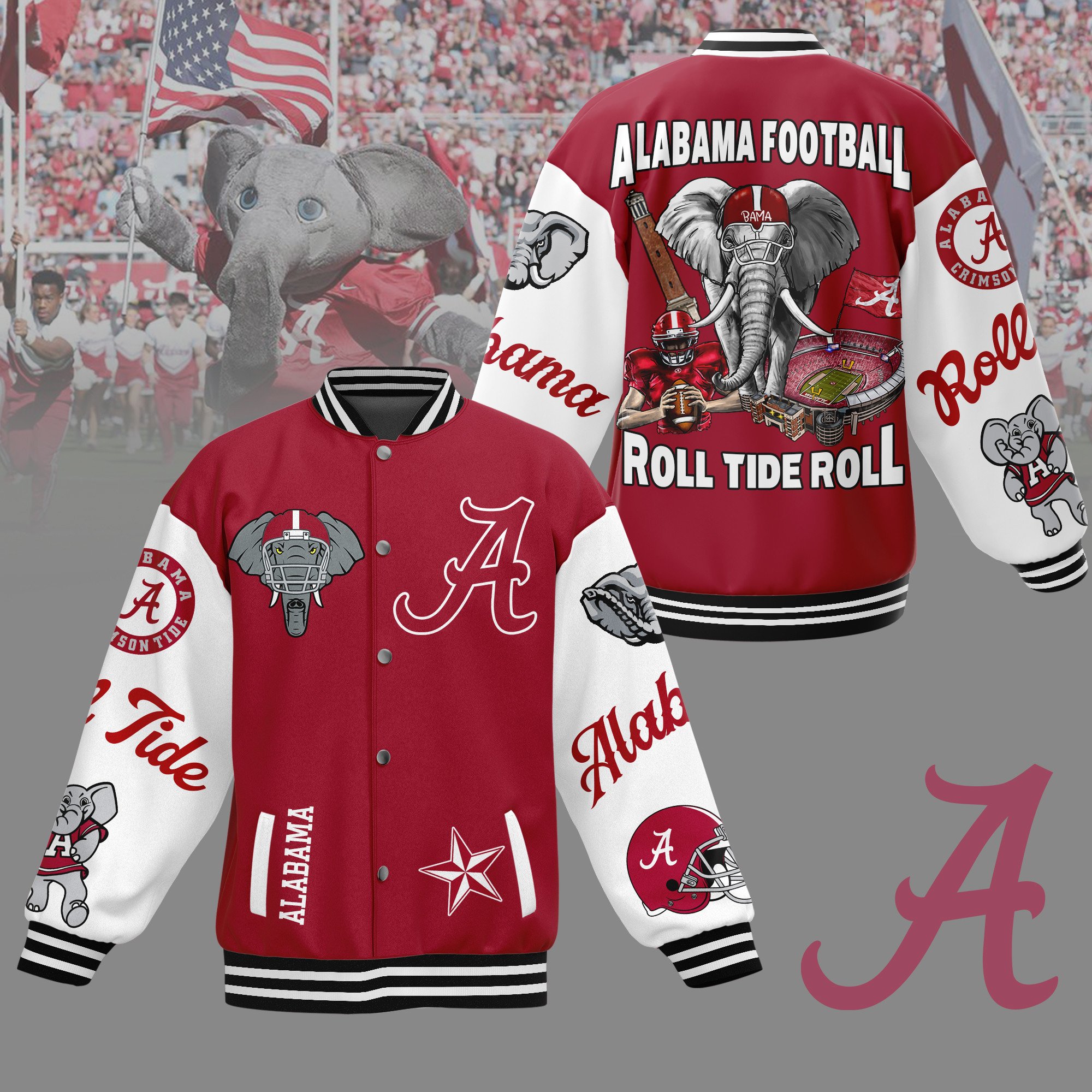 comfimerch alabama crimson tide ncaa new bomber baseball jacket for fan smc4i