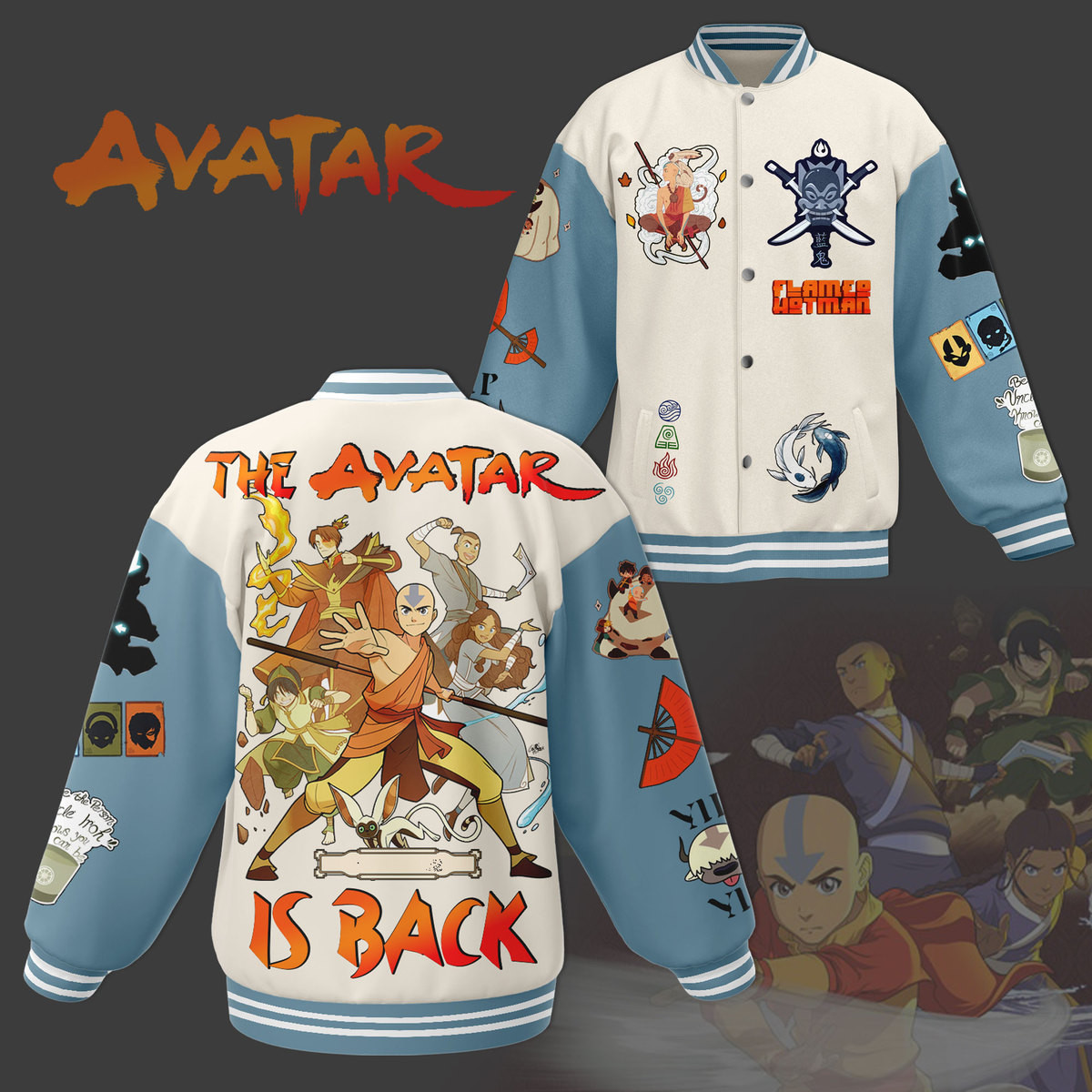 comfimerch avatar the last airbendernew bomber baseball jacket for fan yyjth