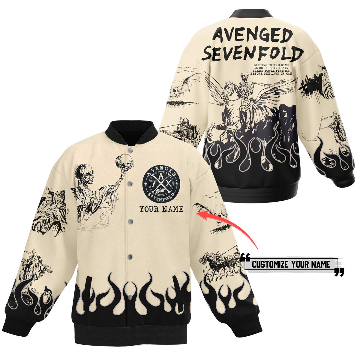 comfimerch avenged sevenfold new bomber baseball jacket for fan toppa