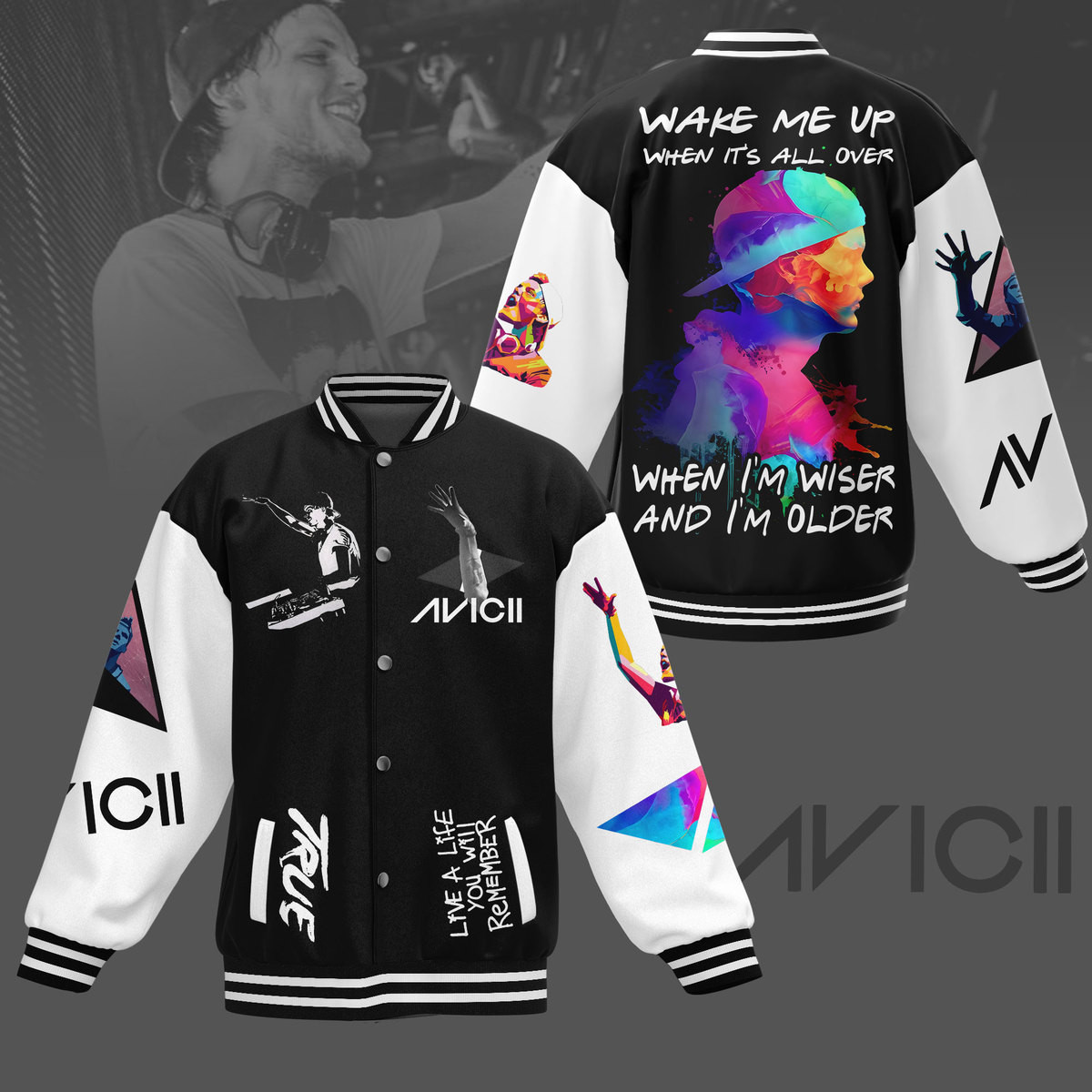 comfimerch avicii new bomber baseball jacket for fan zdxdg