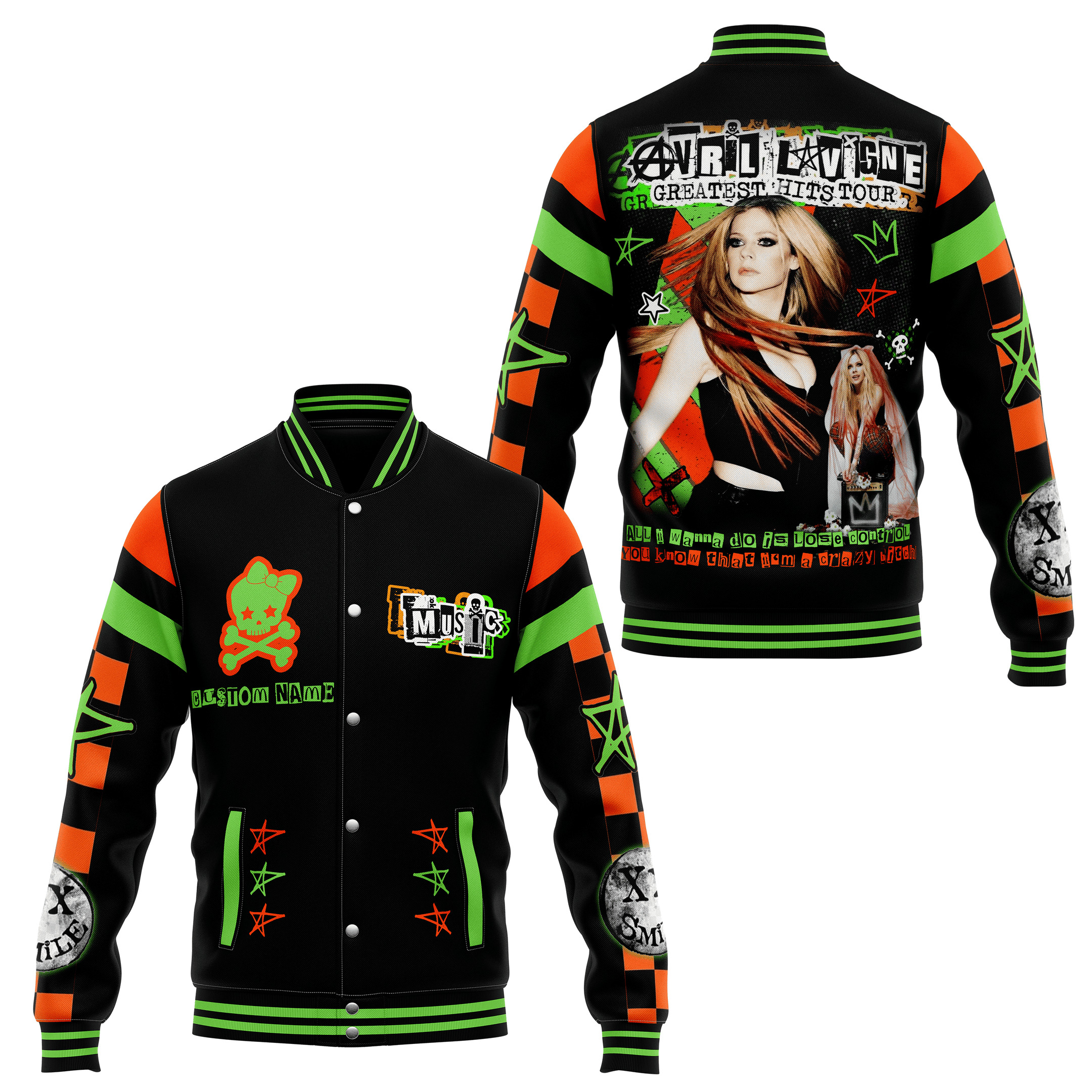 comfimerch avril lavigne new bomber baseball jacket for fan 4esmt