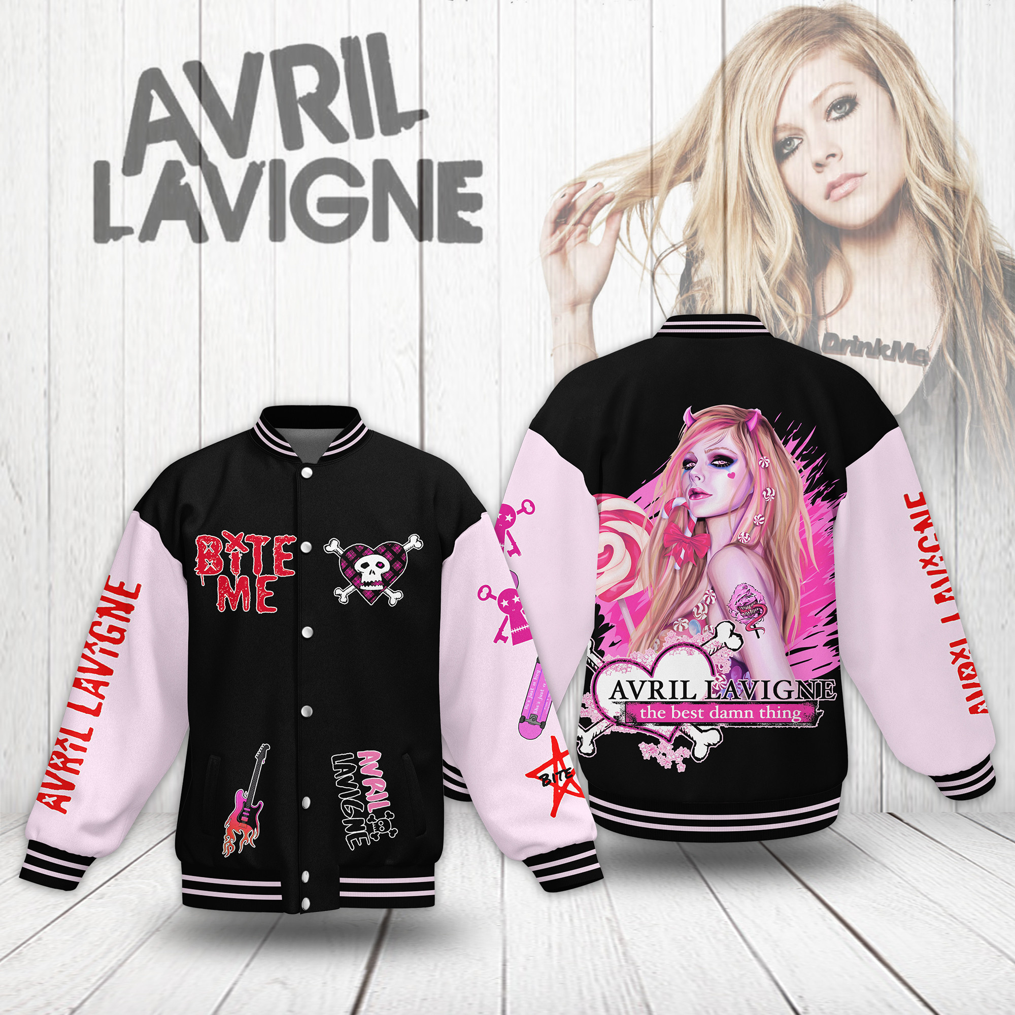 comfimerch avril lavigne new bomber baseball jacket for fan nelth