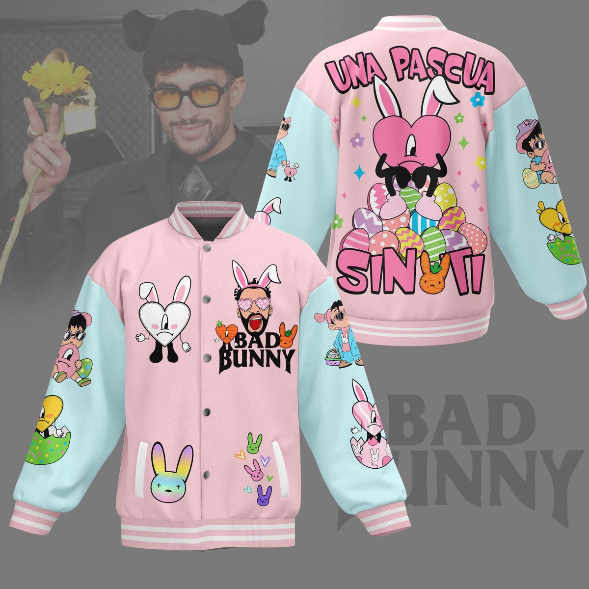 comfimerch bad bunny new bomber baseball jacket for fan dvkwk