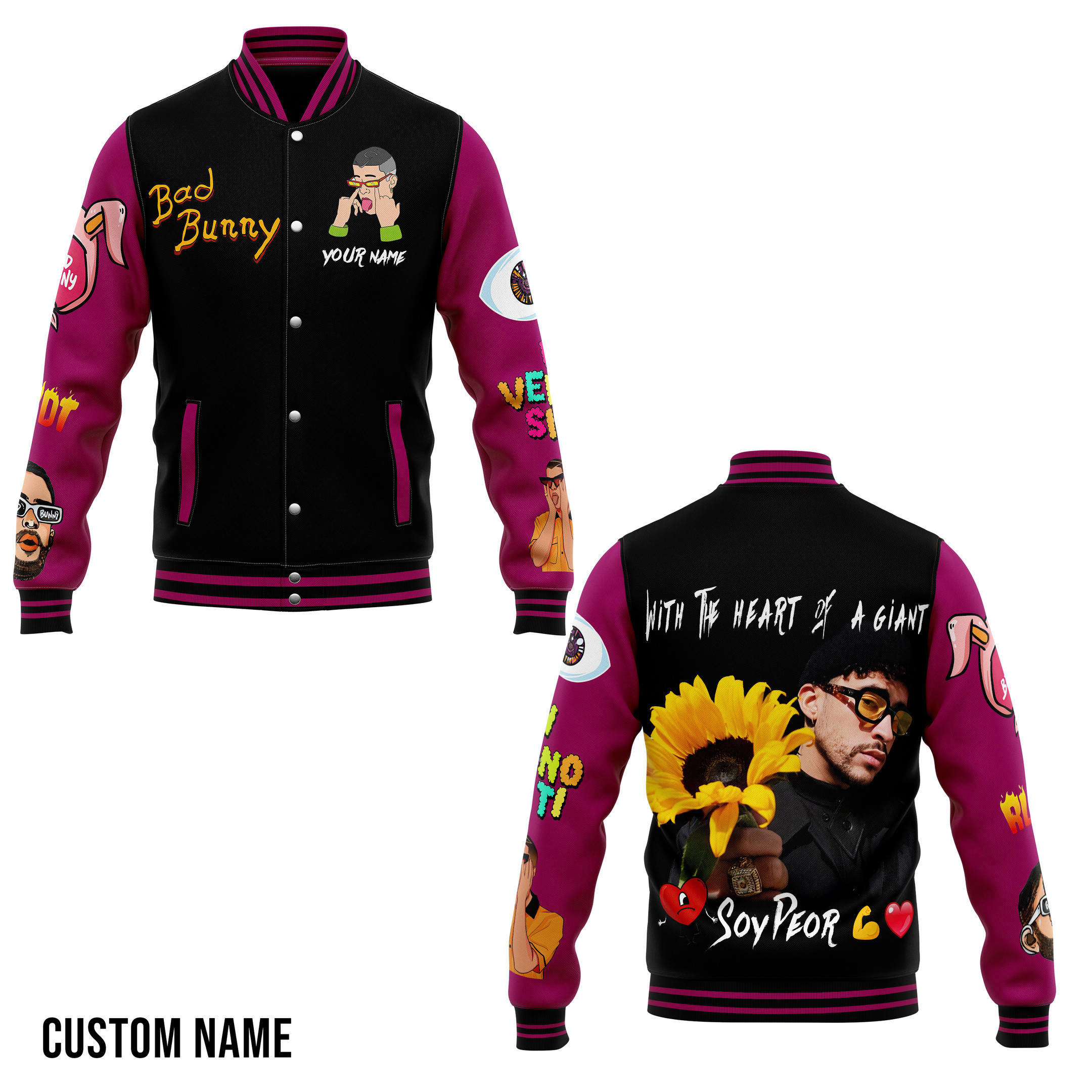 comfimerch bad bunny new bomber baseball jacket for fan pi9hw