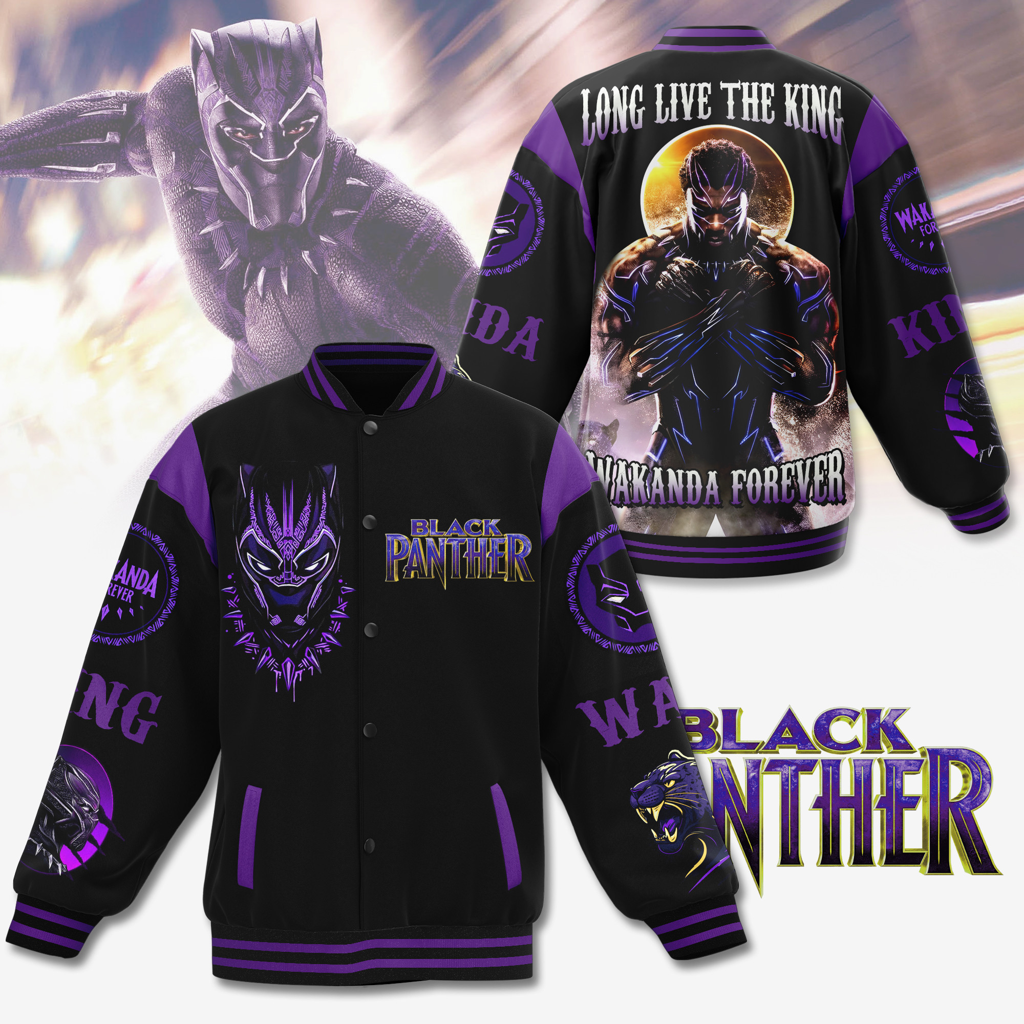 comfimerch black panther new bomber baseball jacket for fan 6jrht